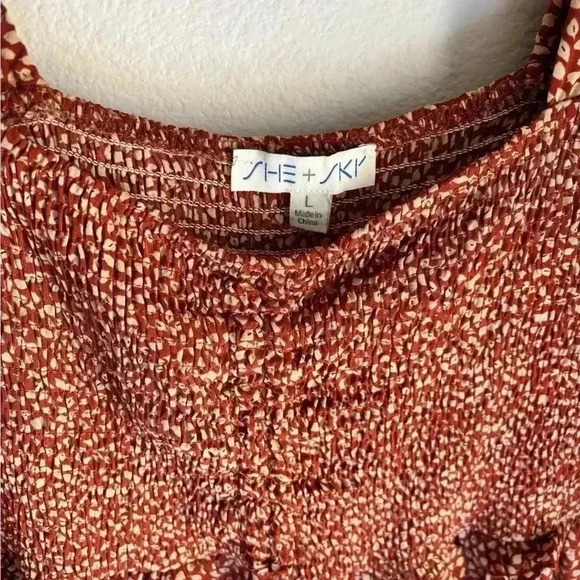 Boho ruched orange mini dress with long sleeves! - Picture 2 of 9